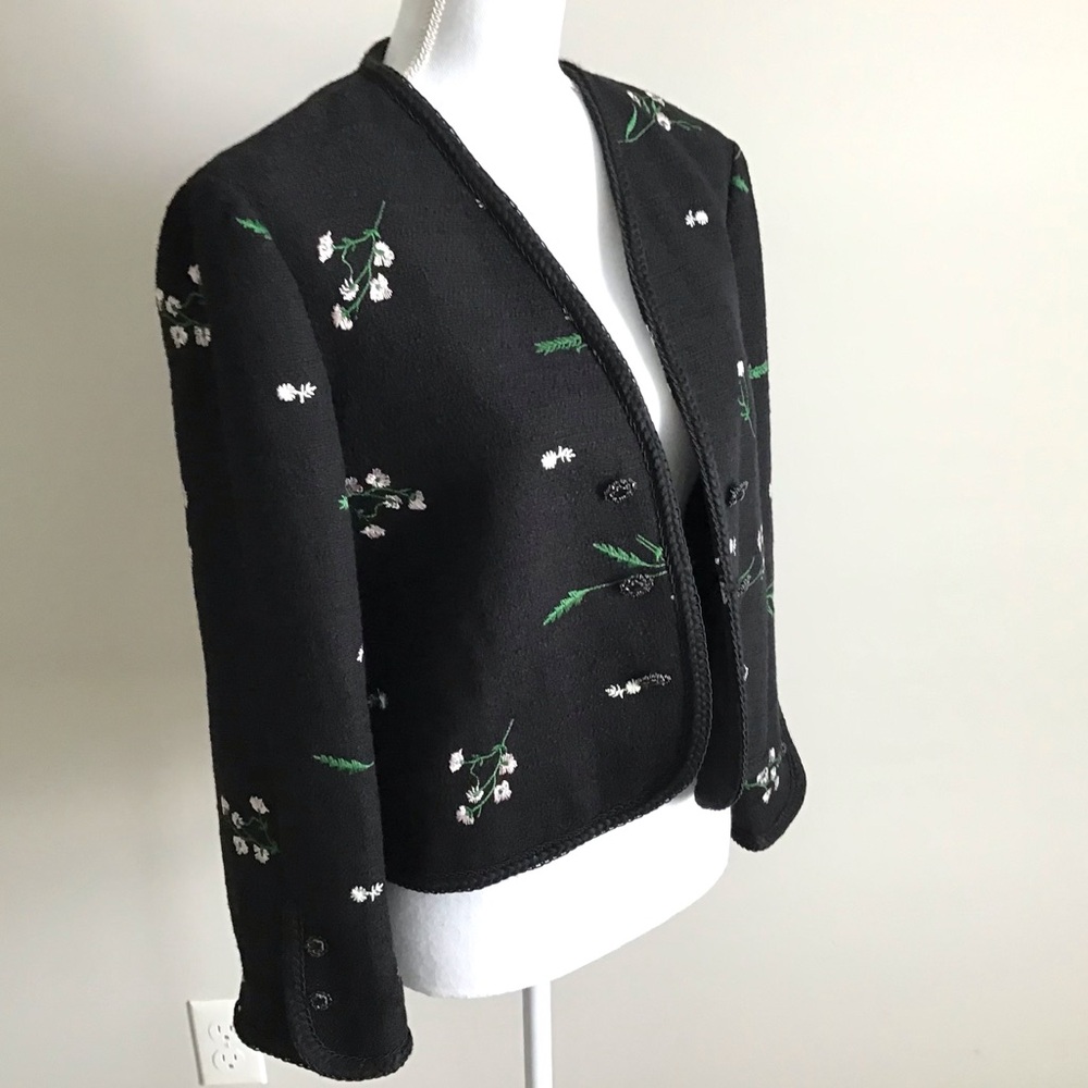 ZARA Structured Embroidered Blazer Jacket New With Tag RARE